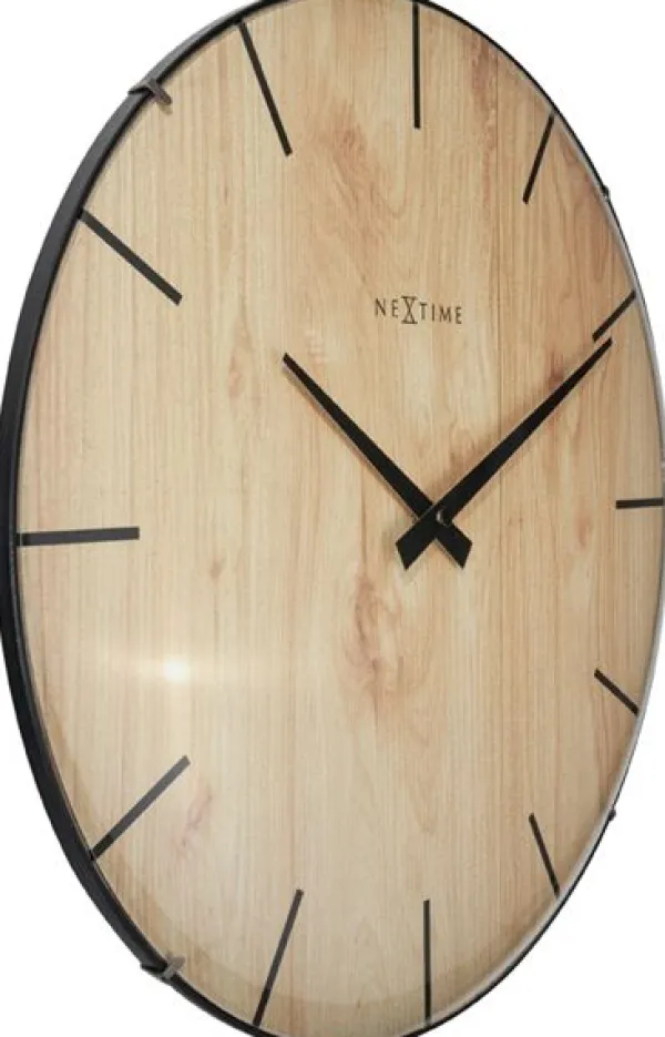 Nextime Edge Wood Dome Seinäkello 3249 New