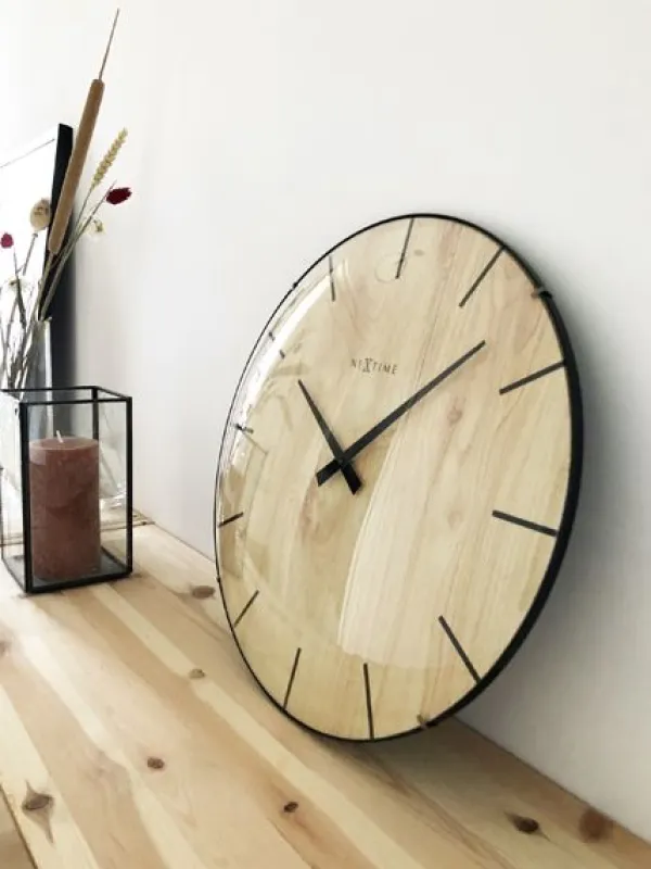 nextime_edge_wood_dome_seinkello__2.webp Nextime Edge Wood Dome Seinäkello 3249 New