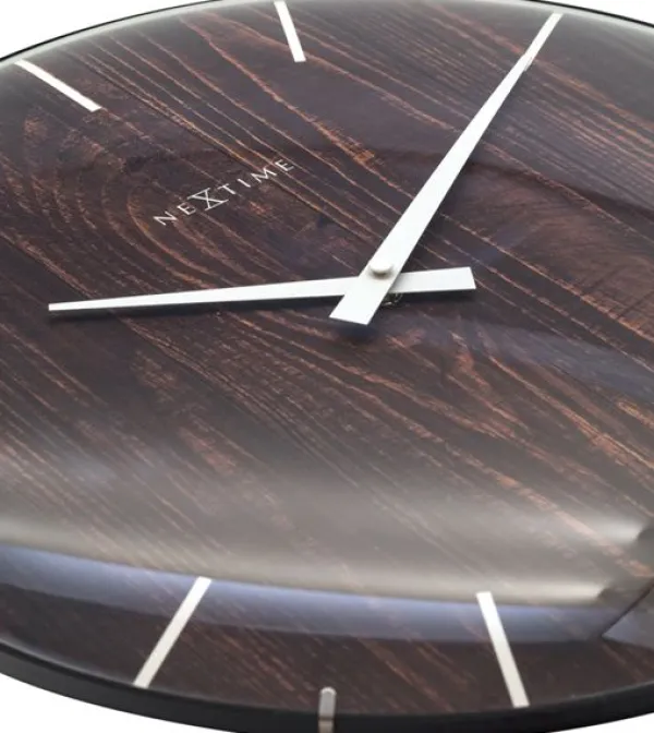 Nextime Edge Wood Dome Seinäkello 3249BR Best Sale