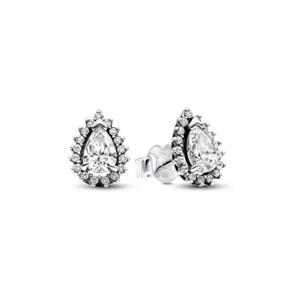 Pandora Sparkling Pear Halo Hopeakorvakorut 292834C01 New
