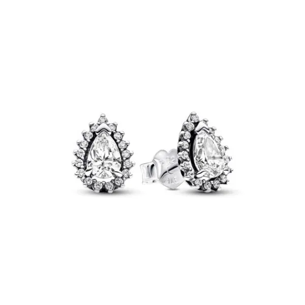 Pandora Sparkling Pear Halo Hopeakorvakorut 292834C01 New