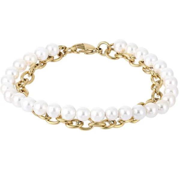 Steel Plus Pearl Teräsrannekoru BSS905 GP SS CHAIN WHITE Fashion