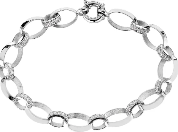 Plus Timanttiset-hopeakorut Hopearanneketju/koru X4AMRLB2112-FLRD Discount